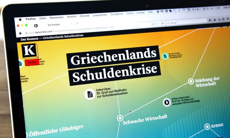 Themen wie die Griechenlandkrise werden von "Der Kontext" sorgfältig redaktionell aufbereitet.