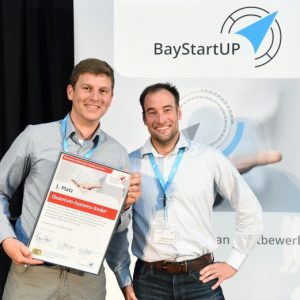 Armin Busse und Ferdinand Veith (Quantum Systems) Münchener Businessplan Wettbewerb 2017