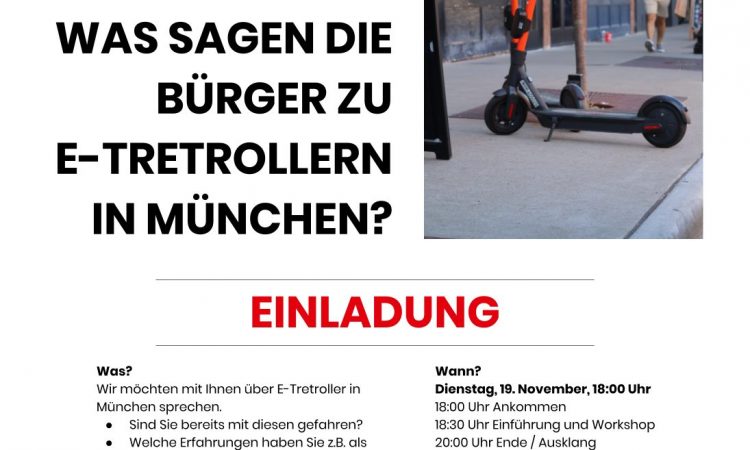 Digital Hub Mobility: Was sagen die Bürger zu E-Tretrollern in München? (citizen mobility Netzwerk)