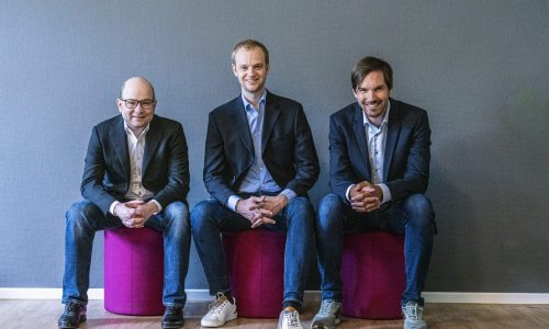 Die Celonis-Gründer Bastian Nominacher, Alexander Rinke und Martin Klenk (v.l.) Corporate Finance Award