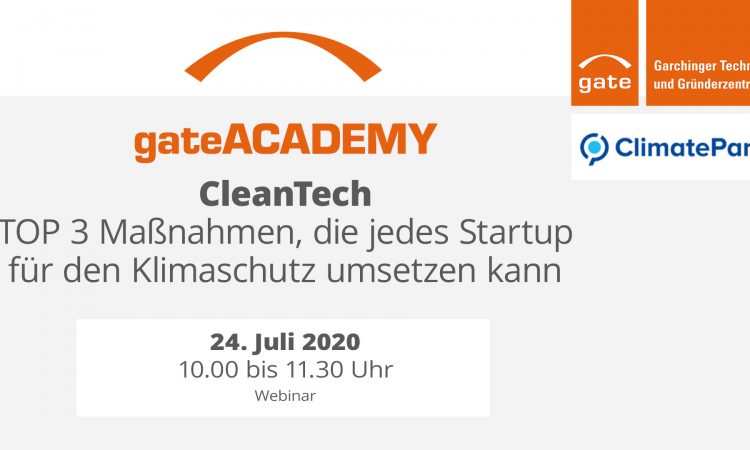 gateACADEMY CleanTech - Top 3 Klimaschutz-Maßnahmen für jedes Startup